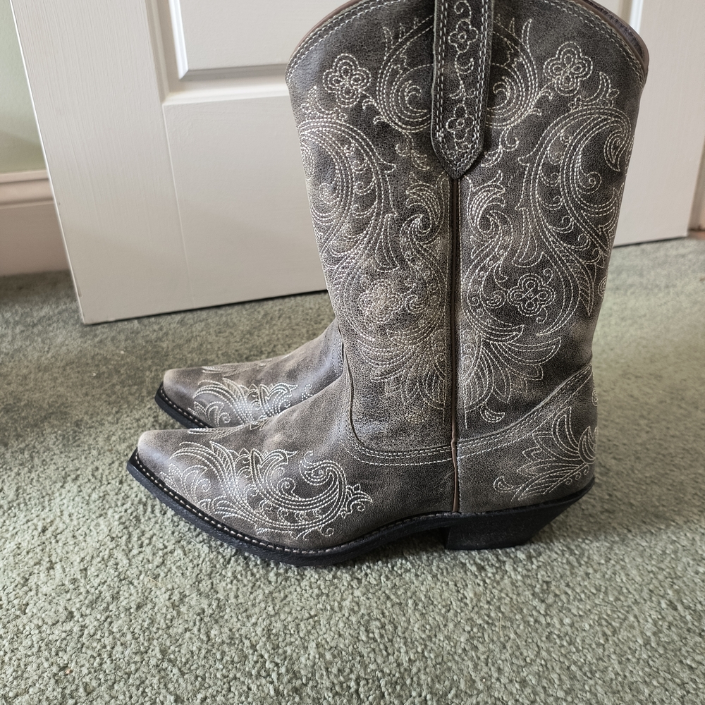 Leather Western Embroidered Boots